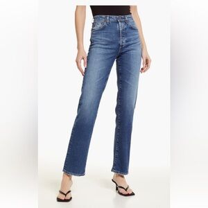AG alexxis high waist straight leg Jean in Arabian Sea wash